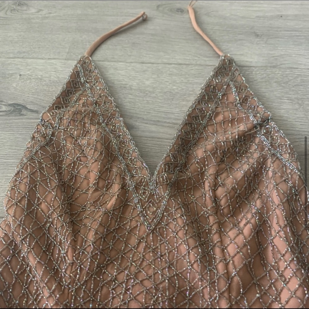 NBD Champagne Beaded Mini Dress - Picture 5 of 7